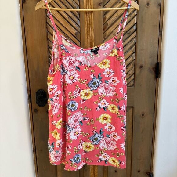 TORRID floral rayon spaghetti strap tank 2x - Picture 1 of 5
